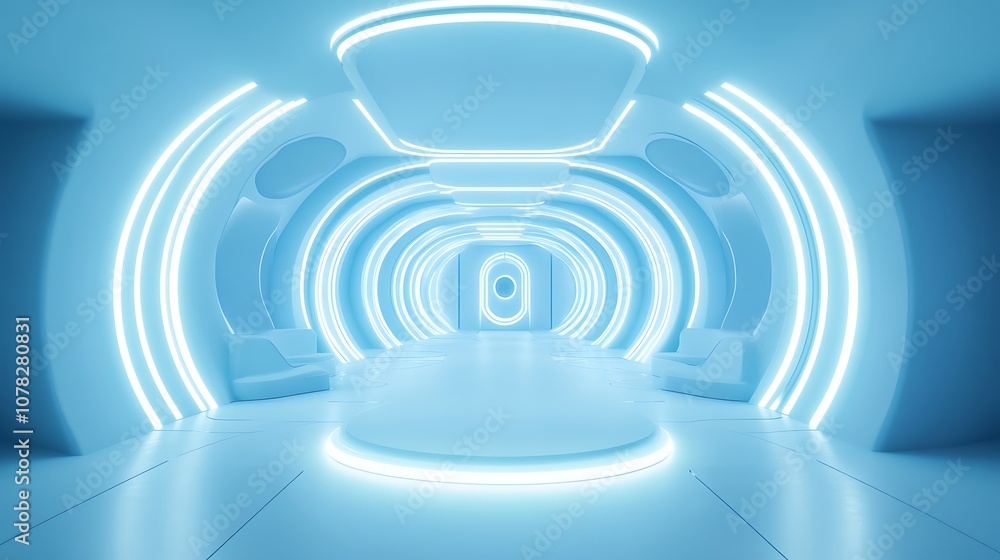 Obraz premium Abstract Neon Tunnel