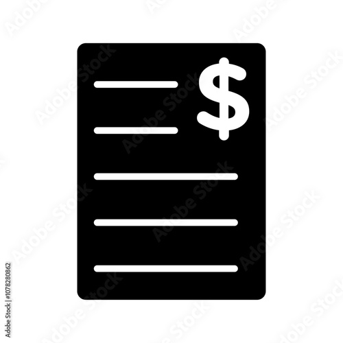 Invoice icon Flat simple outline set