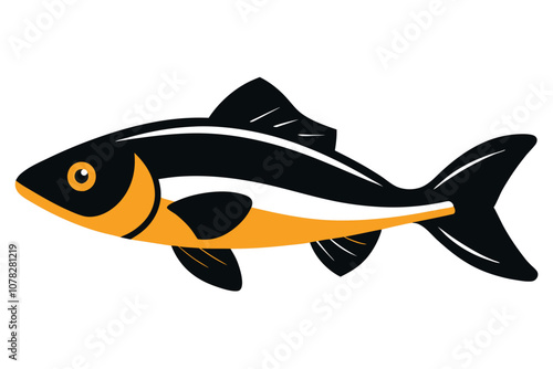 Walleye Fish Color Vector Illustration.