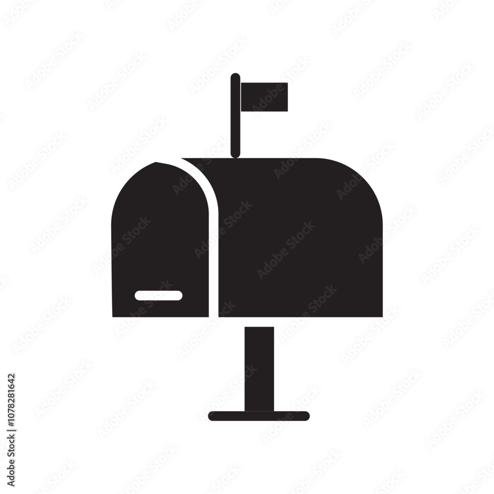 Mailbox icon Flat simple outline set Mailbox icon Flat simple outline set