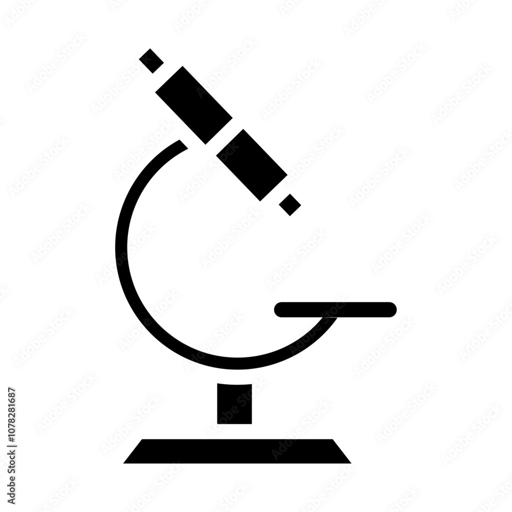 Microscope icon Flat simple outline set Microscope icon Flat simple outline set
