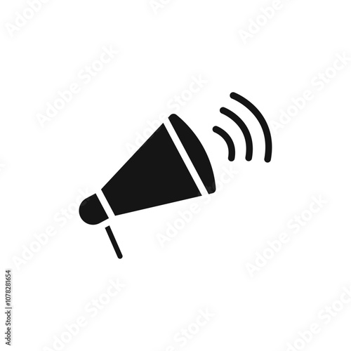 Megaphone icon Flat simple outline set