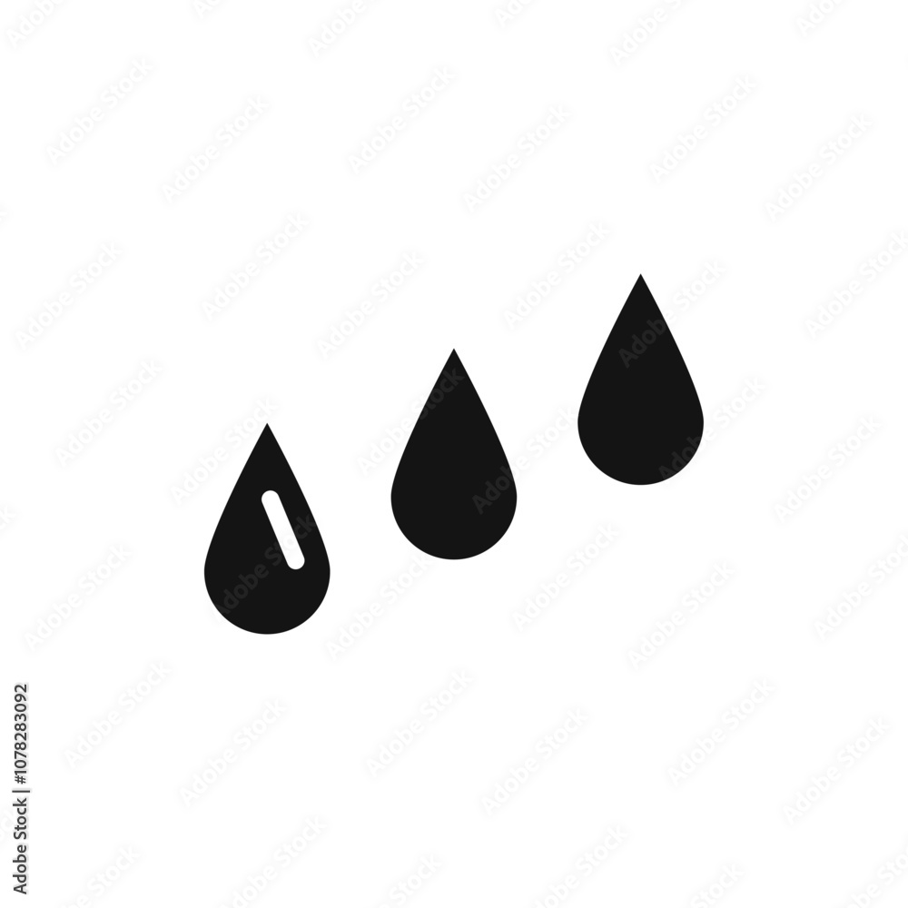 Raindrops icon Flat simple outline set Raindrops icon Flat simple outline set