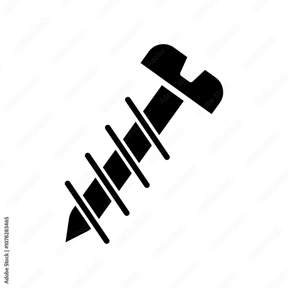 Screw icon Flat simple outline set