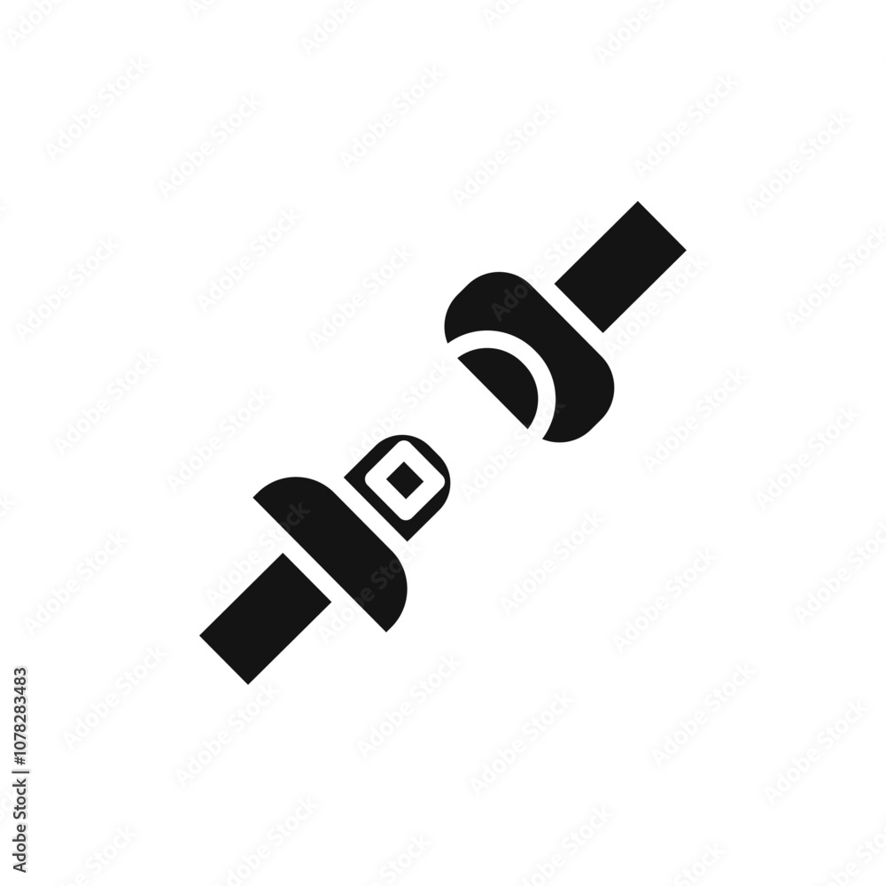Seat Belt icon Flat simple outline set Seat Belt icon Flat simple outline set