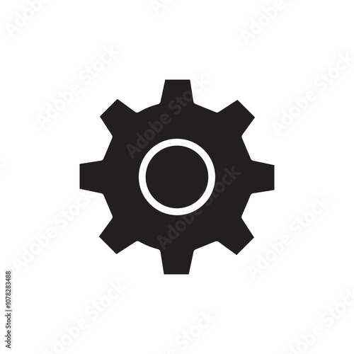 Settings icon Flat simple outline set