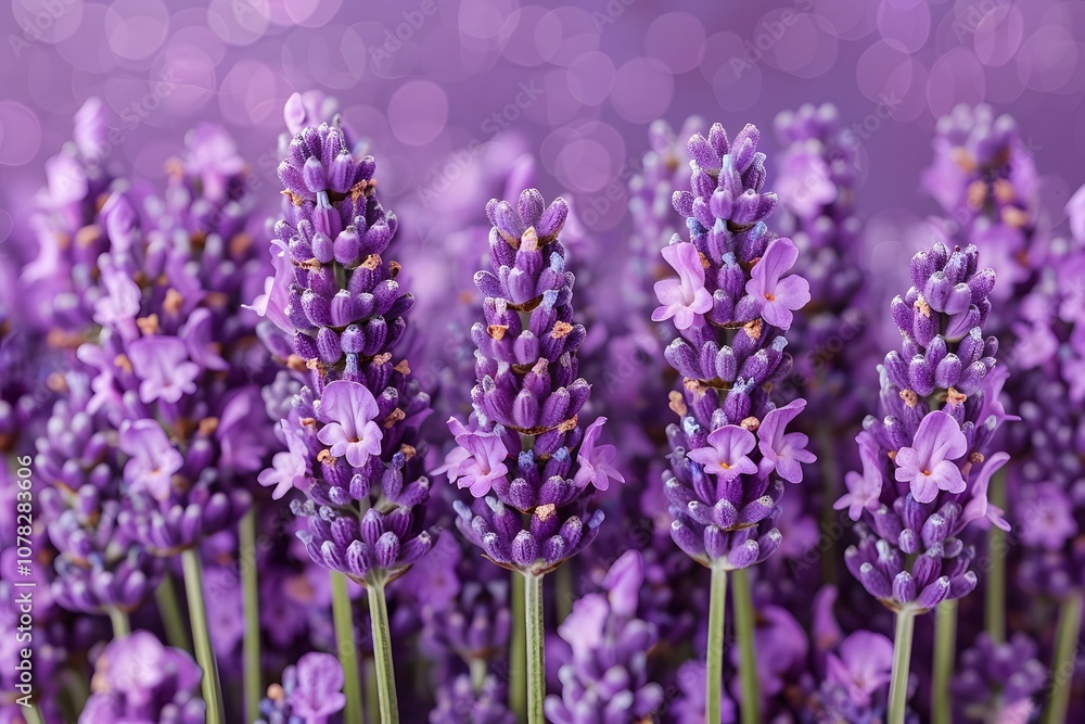 Obraz premium Lavender Blooms Close-Up with Bokeh Background - Perfect for Posters and Prints
