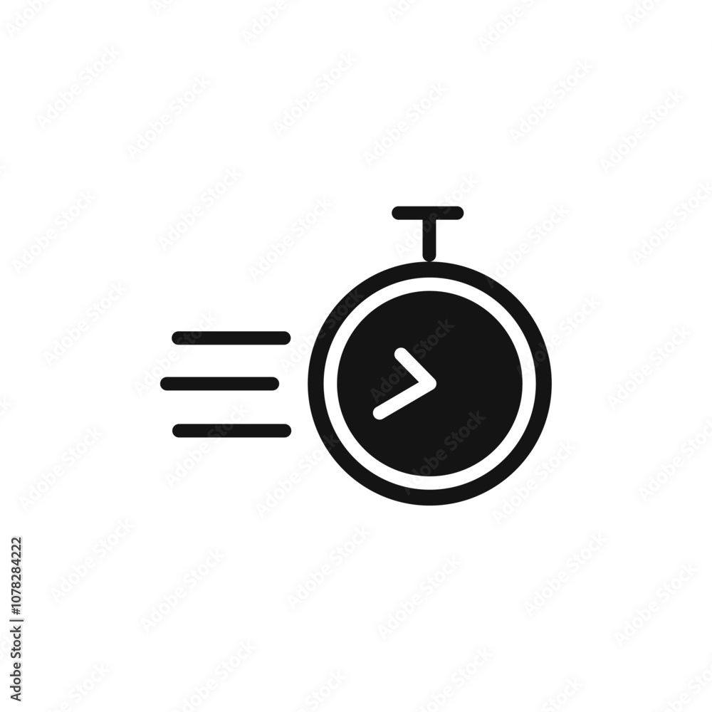 Time fast icon Flat simple outline set Time fast icon Flat simple outline set