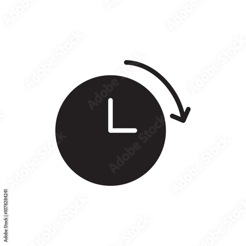 Time forward icon Flat simple outline set