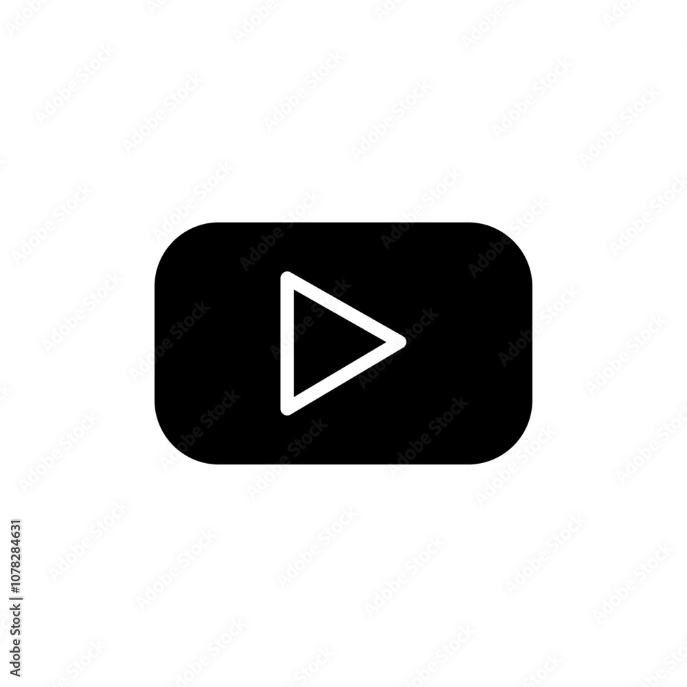 Video icon Flat simple outline set Video icon Flat simple outline set