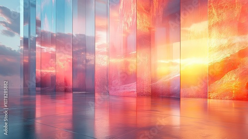 gradient multilayer glass background 3d rendering