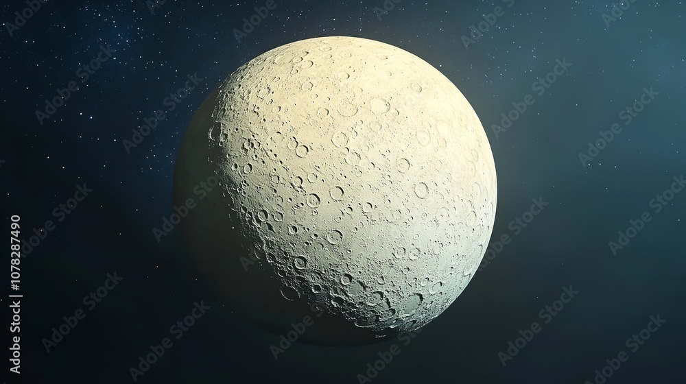 Obraz premium The moon is close up. The moon's surface is rough.