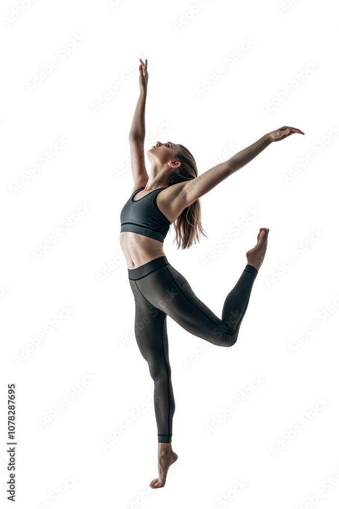Fototapeta premium Woman doing dancing exercise transparent background