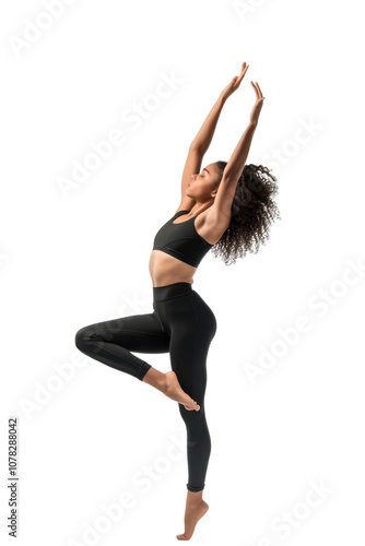 Woman doing dancing exercise transparent background