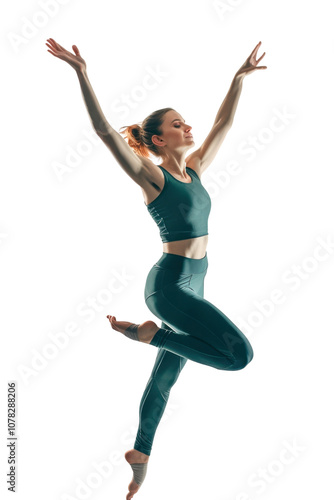 Woman doing dancing exercise transparent background