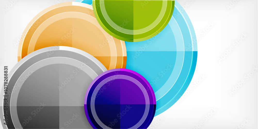 Abstract background - multicolored circles, trendy minimal geometric design, vector illustration Abstract background - multicolored circles, trendy minimal geometric design, vector illustration