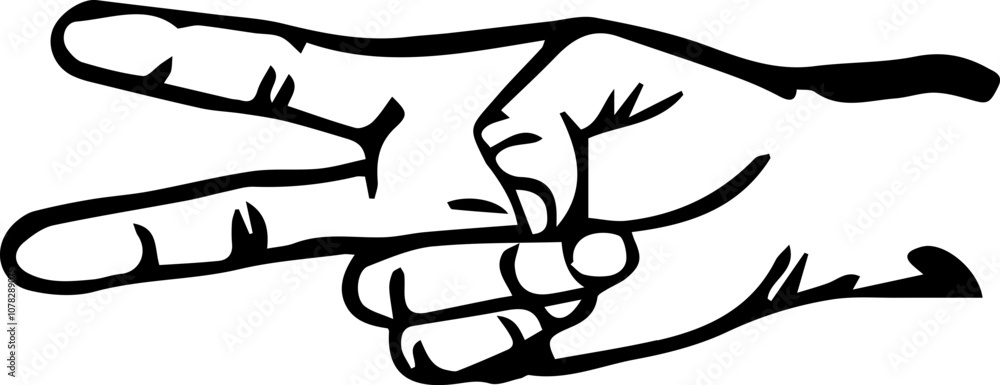 Obraz premium scissor hand sing black white