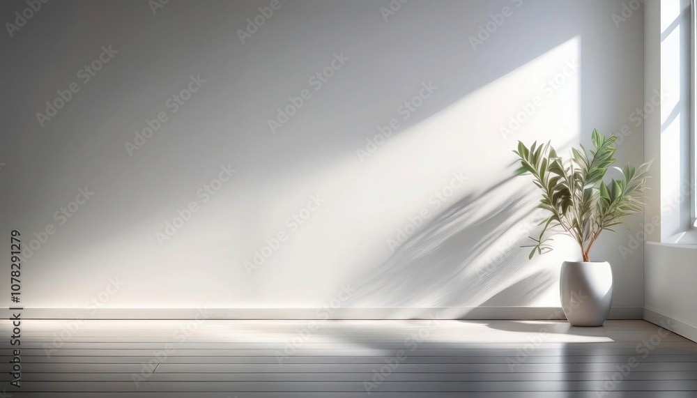 Clean white wall with soft natural morning light. Clean white wall with soft natural morning light.