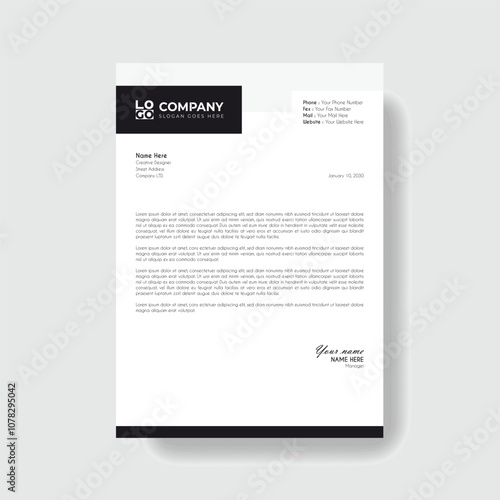 Professional And Creative Modern Corporate Business Letter Head Template. 