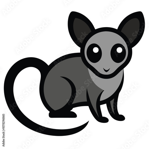 Solid color Grey Mouse Lemur animal vector design