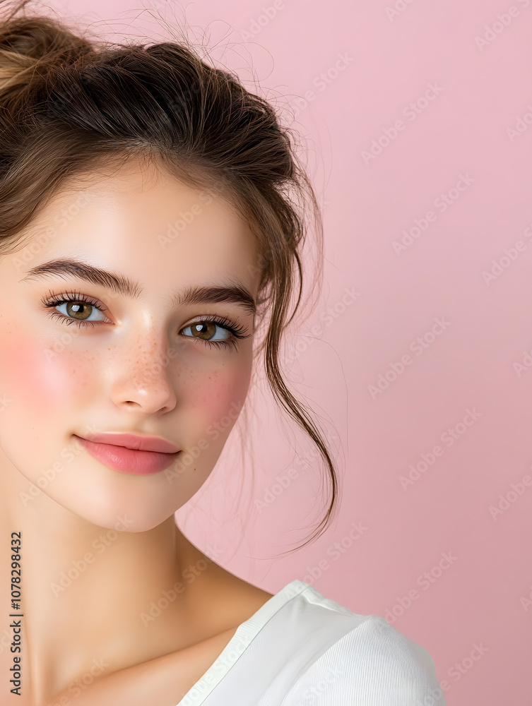 Fototapeta premium Elegant High-Fashion Beauty Portraits with Radiant Skin, Glamorous Makeup, and Luxurious Skincare Glow.