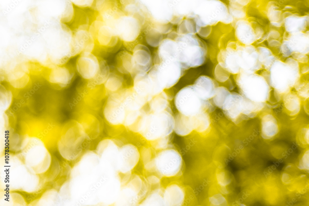 Obraz premium This photo is blurry and out of focus, but the bokeh and colors are beautiful with oranges, yellows, greens, and whites. It was taken in Myanmar with a high-resolution professional camera.