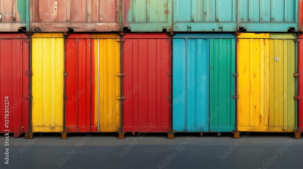 Fototapeta premium Colorful cargo containers at the port