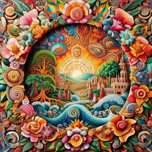 Wallpaper Mural A vibrant piece representing cultural heritage Torontodigital.ca