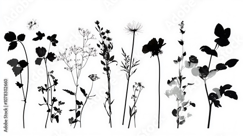 Silhouettes of Wildflowers