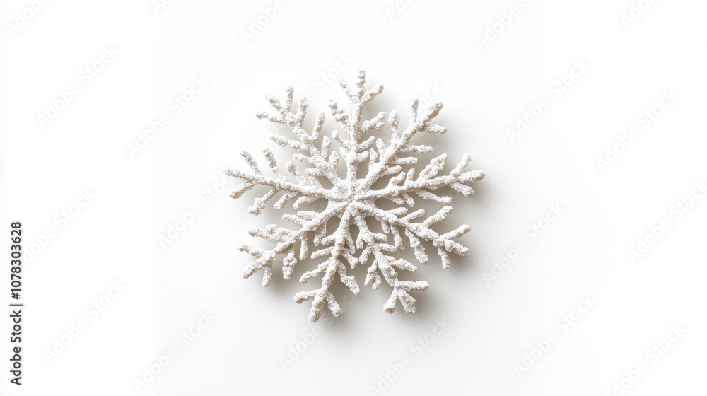 Snowflake on a white background, with intricate detail and frozen beauty, symbolizing winters delicate and unique creations. Snowflake on a white background, with intricate detail and frozen beauty, symbolizing winters delicate and unique creations.
