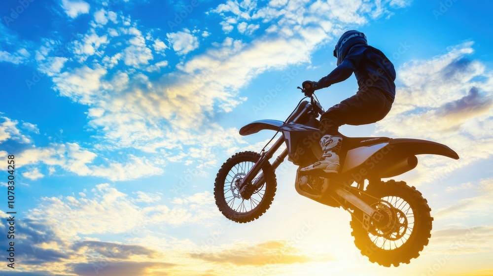 Rider Performing Backflip Against Sunset Silhouette Rider Performing Backflip Against Sunset Silhouette