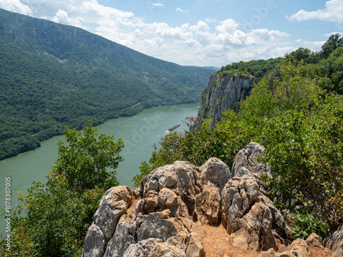 Danube river seen from the Ciucaru Mare plateau, Romania photo