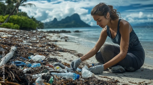 Young Volunteer Collecting ...