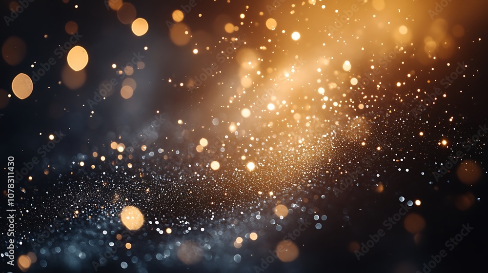 Fototapeta premium Blurred light white and silver glitter background, Beautiful background bokeh blur