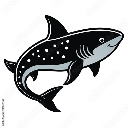 Solid color Greenland Shark animal vector design