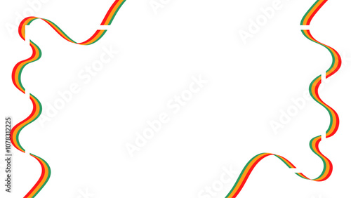 Red , yellow , green color pattern flag on transparent background. Flag elements for Black History Month design. Design for Black History Month.