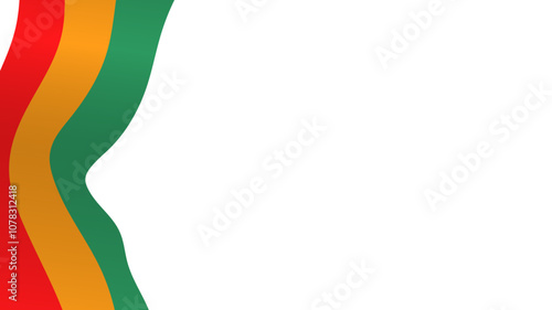 Red , yellow , green color pattern flag on transparent background. Flag elements for Black History Month design. Design for Black History Month.