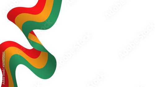 Red , yellow , green color pattern flag on transparent background. Flag elements for Black History Month design. Design for Black History Month.