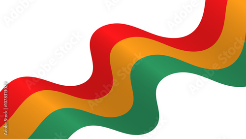 Red , yellow , green color pattern flag on transparent background. Flag elements for Black History Month design. Design for Black History Month.