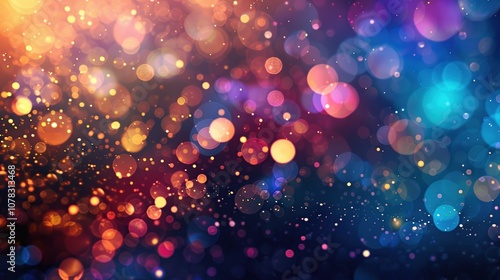Abstract christmas background with bokeh defocused lights and stars