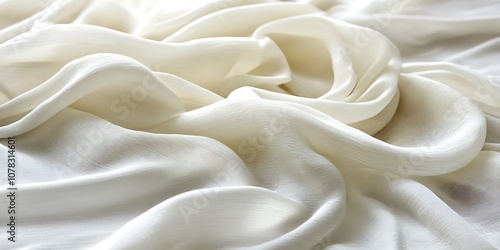 Soft white fabric with gentle folds