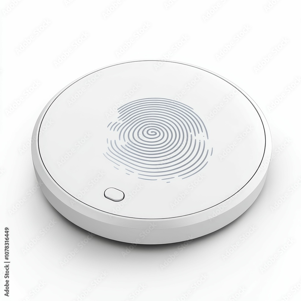 White circular object with a spiral design.