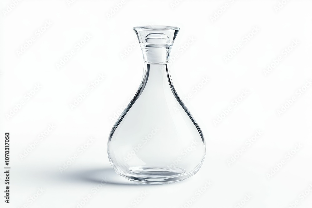Empty glass decanter with stopper. Empty glass decanter with stopper.