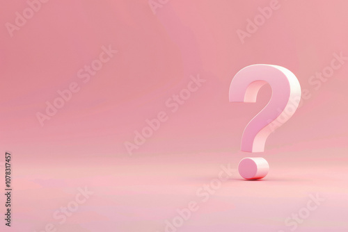 3D render stock photo of big question mark on pastel background