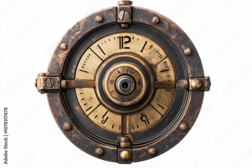 Steampunk clock with intricate details. Steampunk clock with intricate details.