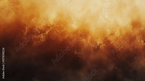 Warm amber background with a subtle smoke haze and faint light shine