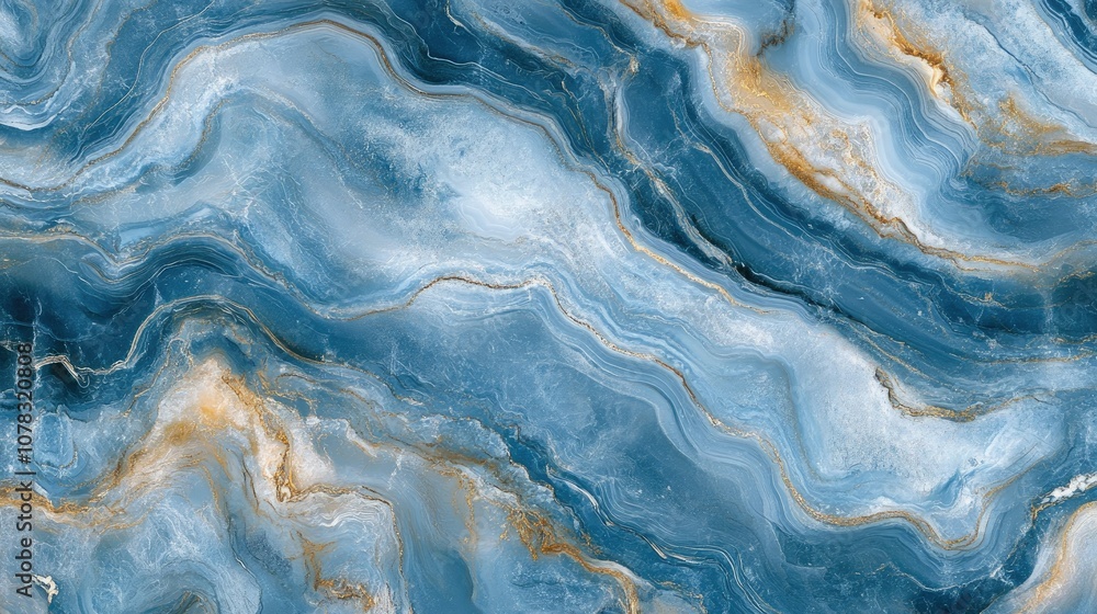 A beautiful ocean blue marble pattern with flowing veins, combining deep blues and white accents to mimic the sea A beautiful ocean blue marble pattern with flowing veins, combining deep blues and white accents to mimic the sea
