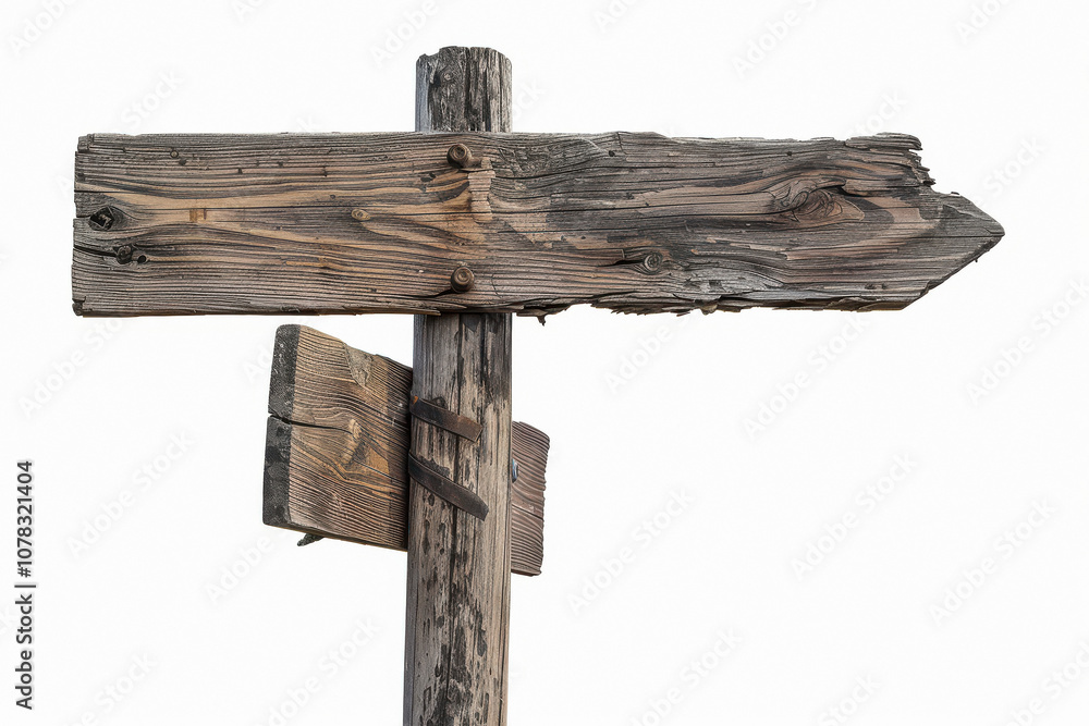 Direction wooden sign post , isolated on a white background Direction wooden sign post , isolated on a white background