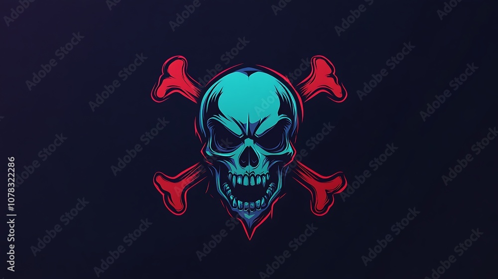 Red Skull with Crossbones Red Skull with Crossbones