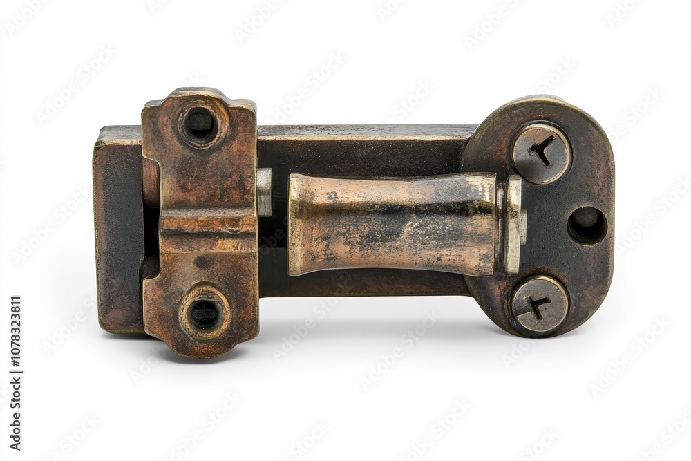 Rustic metal door latch with screws. Rustic metal door latch with screws.